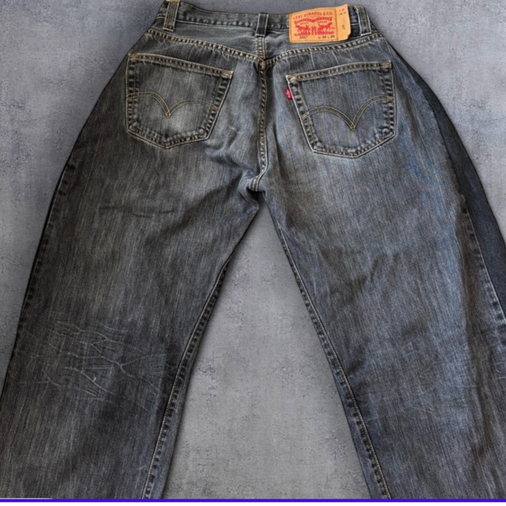 B Sides Lasso Levi's Dark Gray Denim Jeans VINTAGE BLACK Barrel - Picture 6 of 6